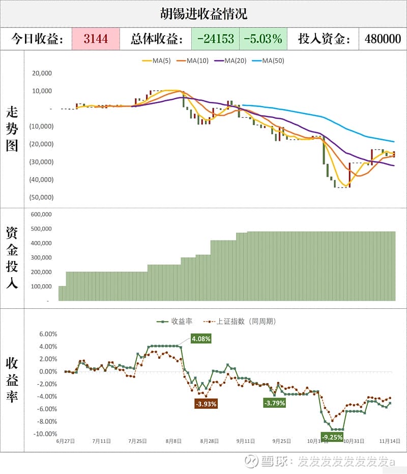 胡锡进收益