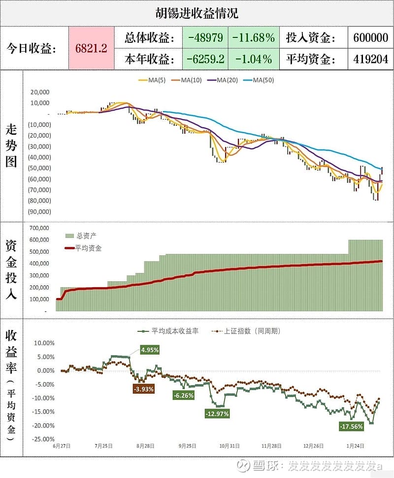 胡锡进收益